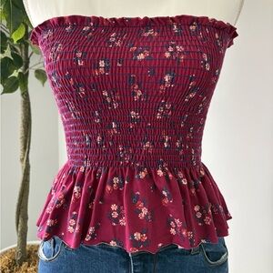Hip Co Purple Floral Tube Top